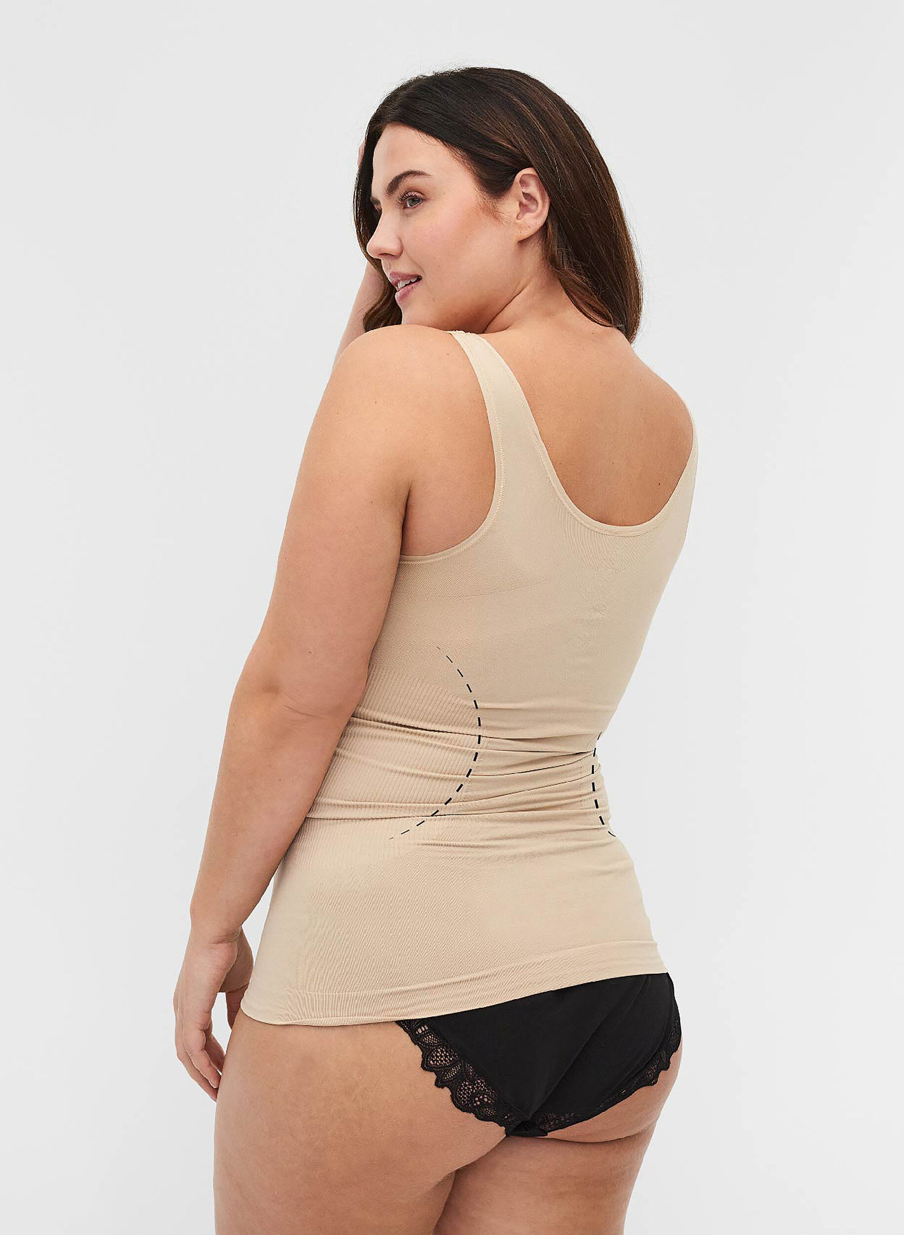 ZizzifashionShapewear top with wide straps, Beige, Model image number 1