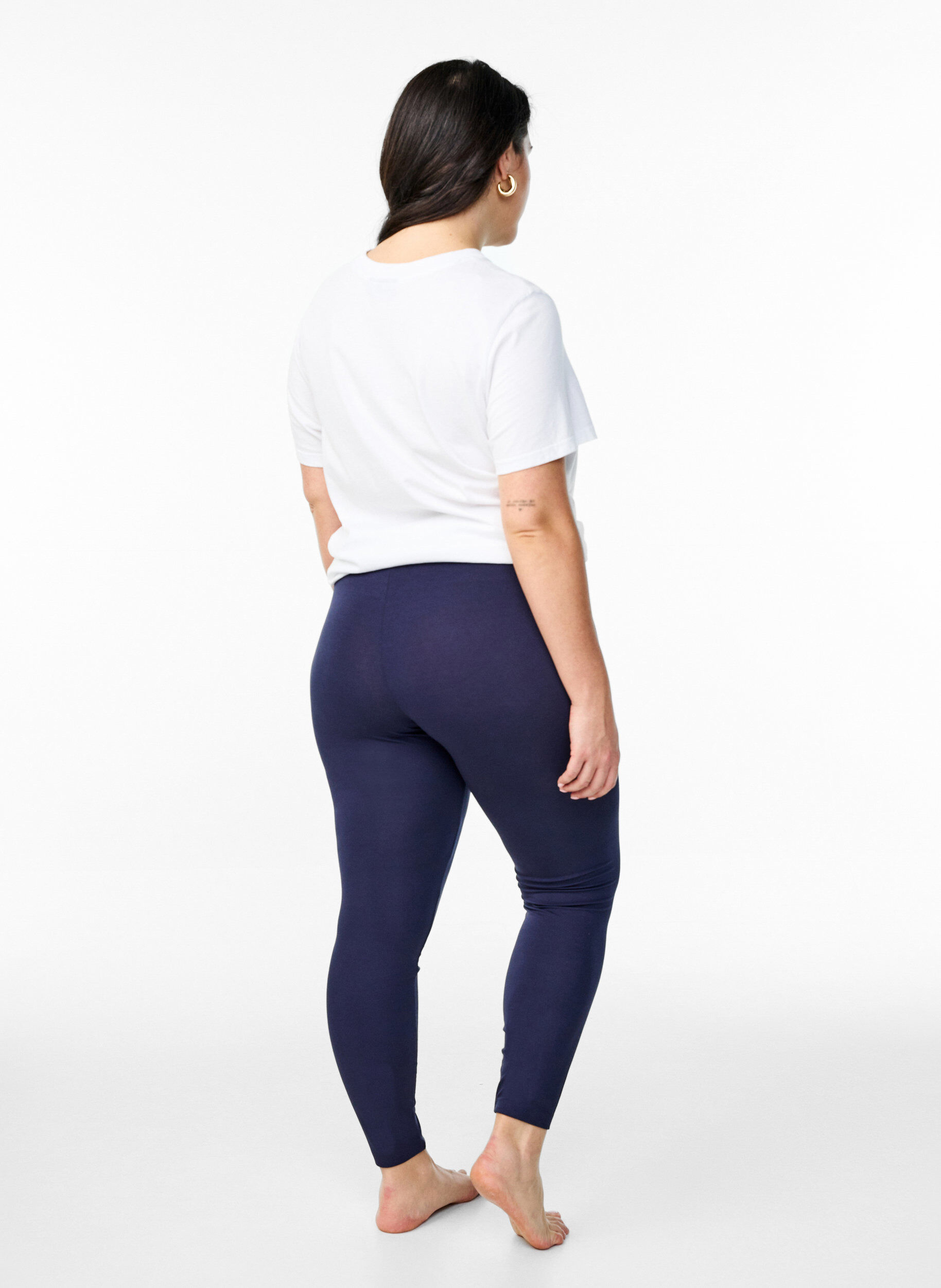 ZizzifashionBasic viscose leggings, Blue, Model image number 2