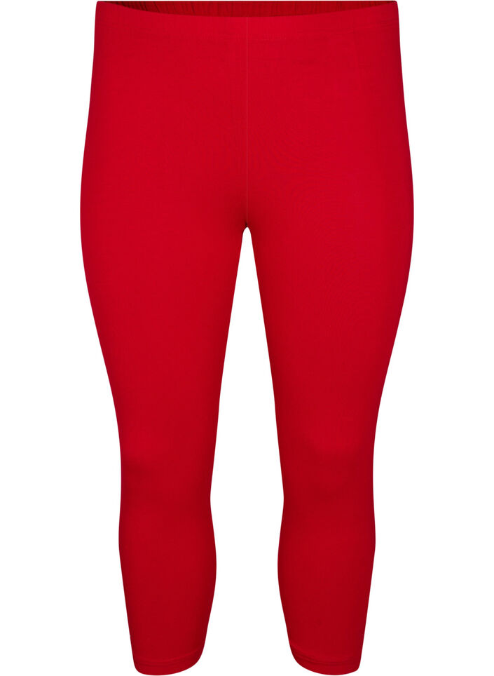 Basic 3/4 leggings in viscose, Red, Packshot image number 0