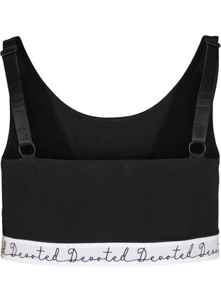 Cotton bra with adjustable straps, Black, Packshot image number 1