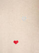 Knitted blouse with hearts and 3/4 sleeves, Beige, Packshot image number 2