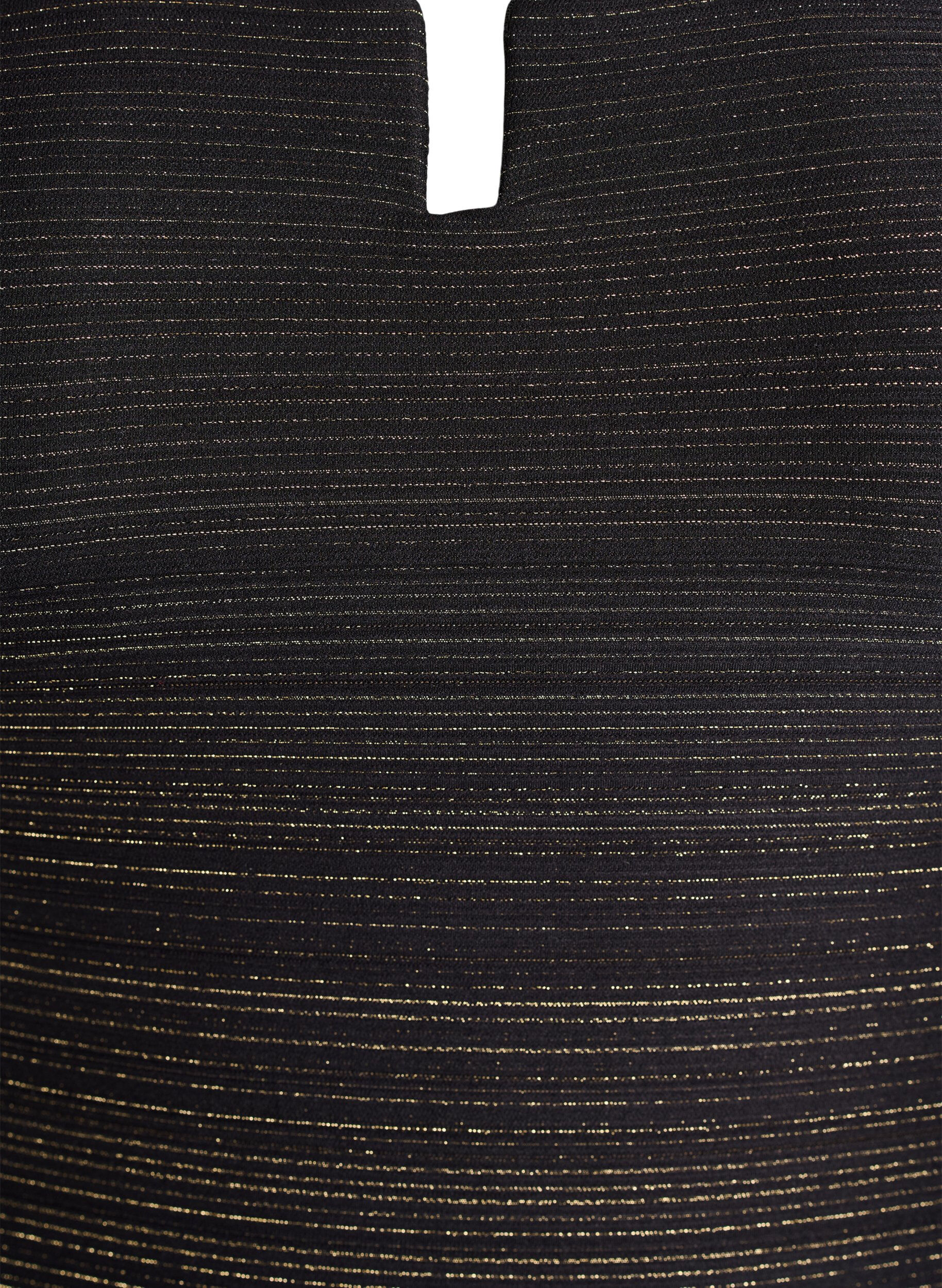 Zizzifashion Swimsuit with textured stripe and front detail, Black, Packshot image number 2