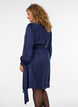 Short satin dress with wrap design, Blue, Model image number 2