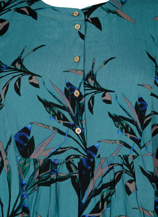 Printed tunic in viscose, Sea Pine Leaf, Packshot image number 2
