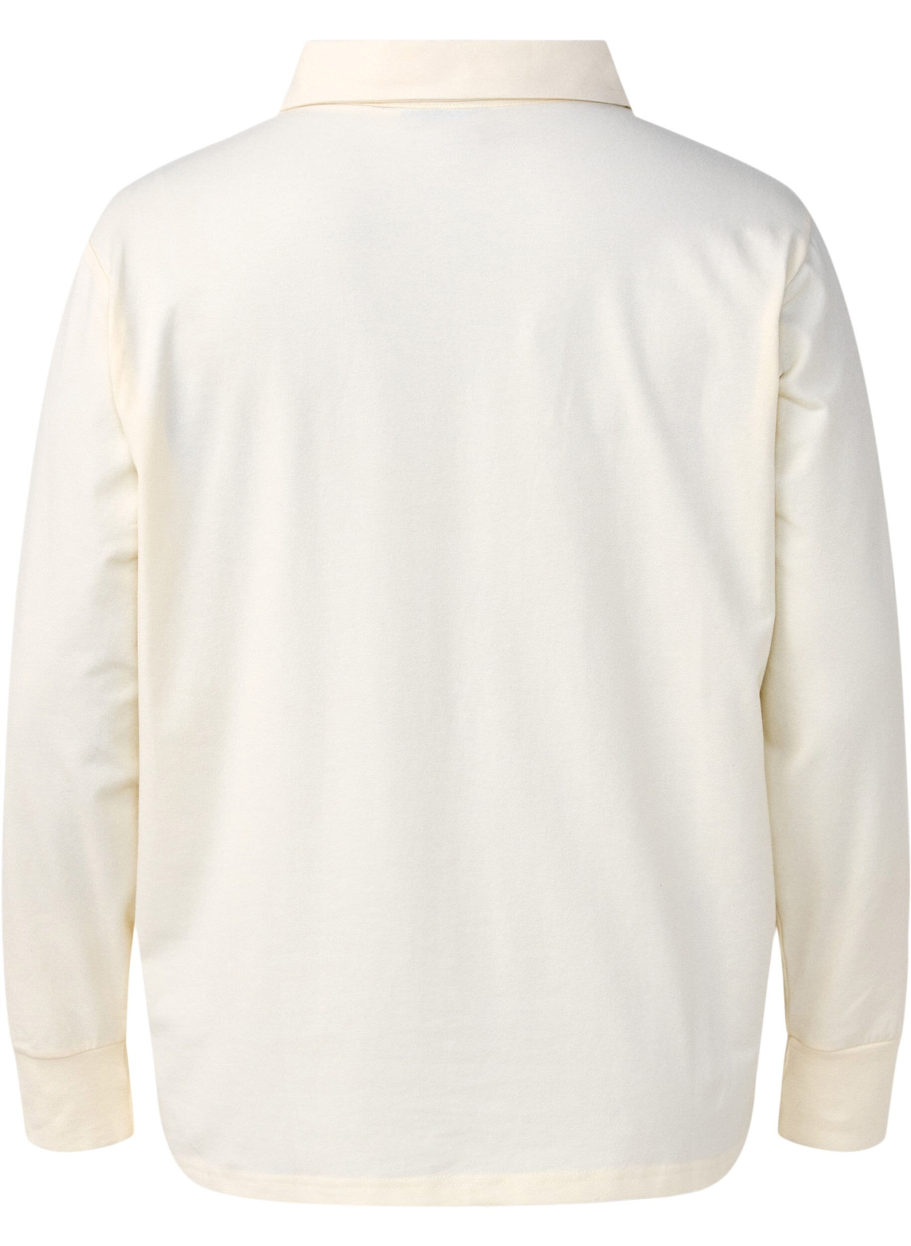 Zizzifashion Long-sleeved polo shirt, Vanilla, Packshot image number 1