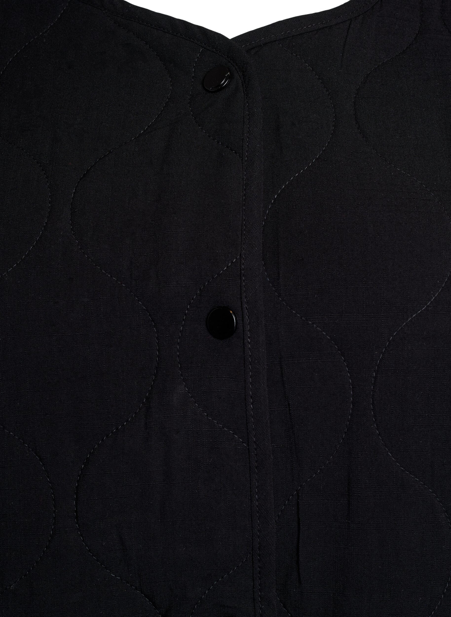 Zizzifashion Quilted jacket with buttons and pockets, Black, Packshot image number 2