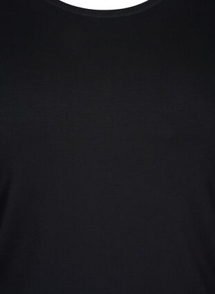 Plain basic top in cotton, Solid Black, Packshot image number 2