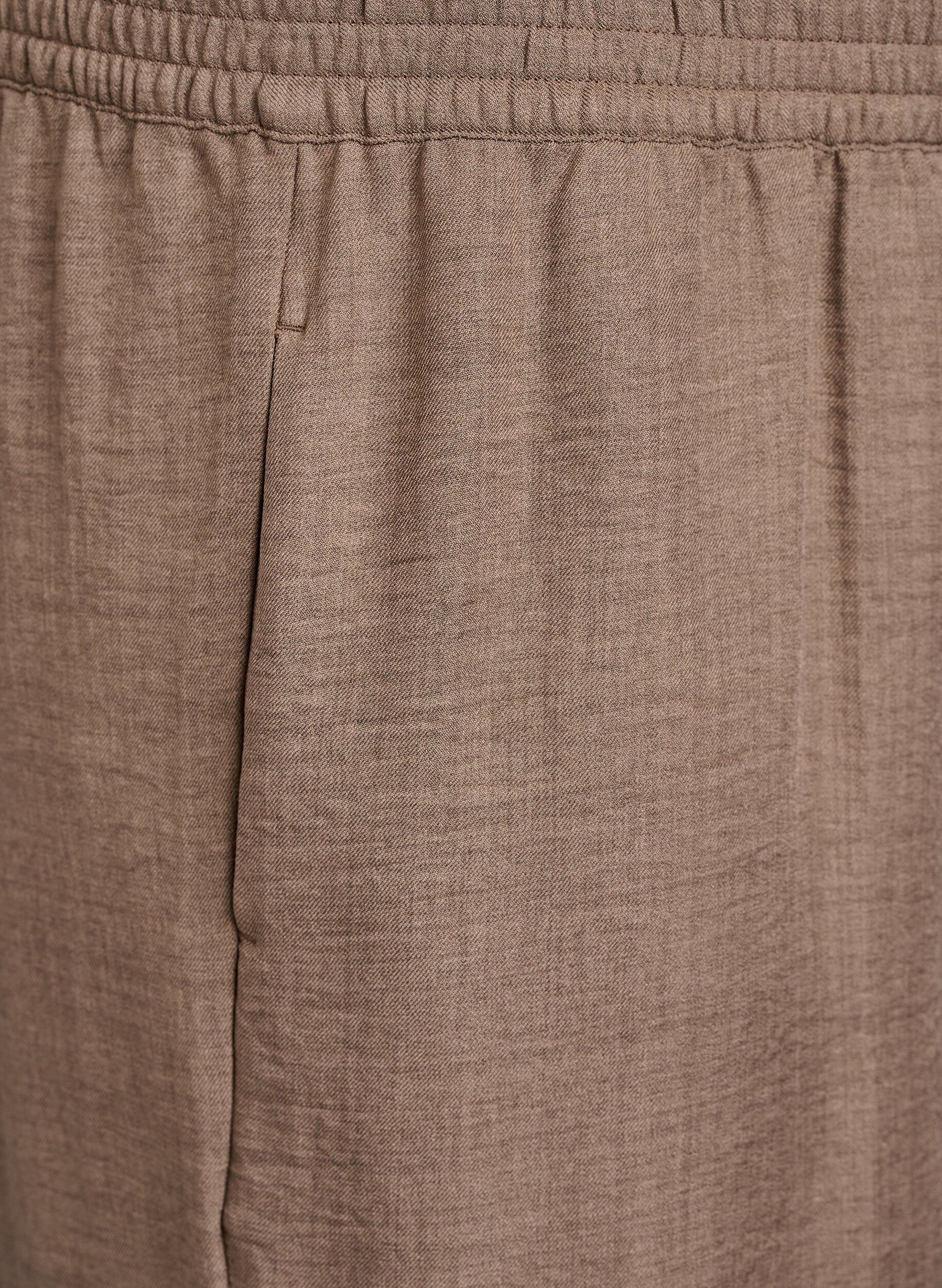 ZizzifashionLoose trousers with elasticated waistband and pockets, Brown, Packshot image number 2