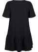 Cotton short-sleeved dress with a-line cut, Black, Packshot image number 1