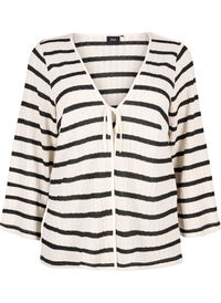 Striped cardigan with tie-string