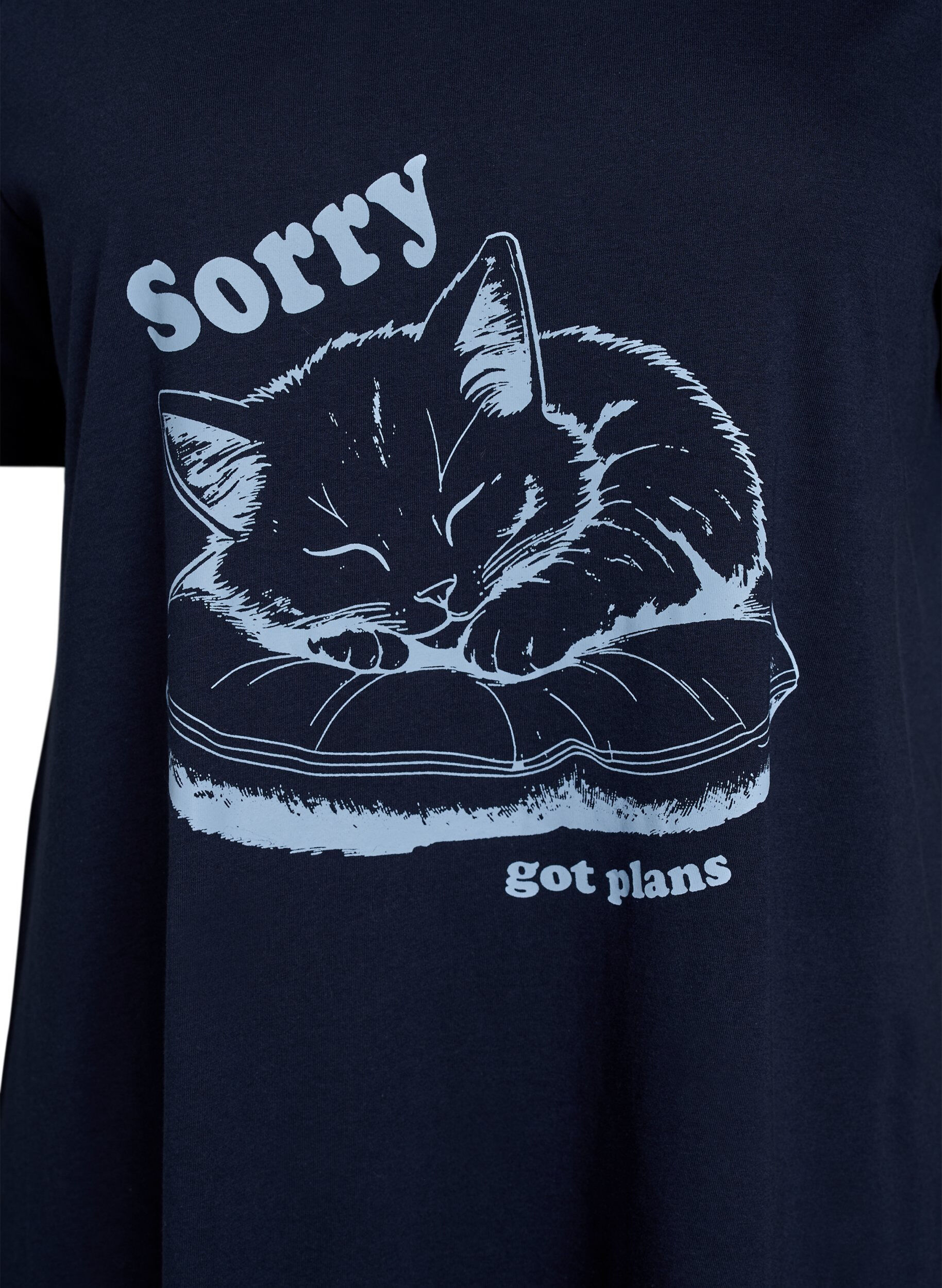 ZizzifashionShort-sleeved nightgown in organic cotton, Blue, Packshot image number 2