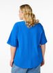 Short-sleeved blouse with V-neck, Blue, Model image number 2