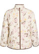 Quilted jacket with buttons and floral print, Beige, Packshot image number 1