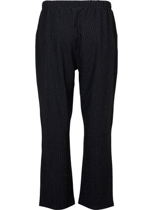 Wide leg trousers with lurex, Black w. Lurex, Packshot image number 1