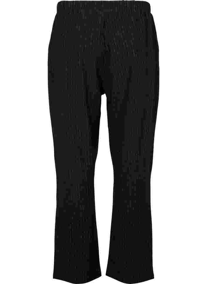 Wide leg trousers with lurex, Black w. Lurex, Packshot image number 1