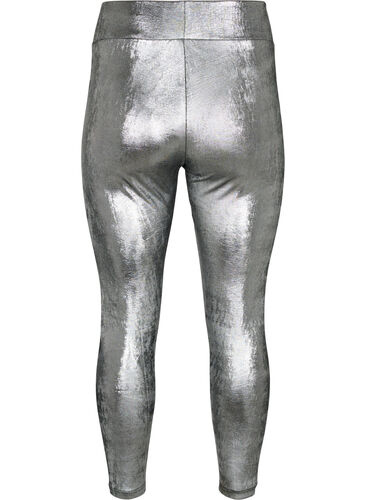 Silver leggings with high waist, Dark Silver, Packshot image number 1