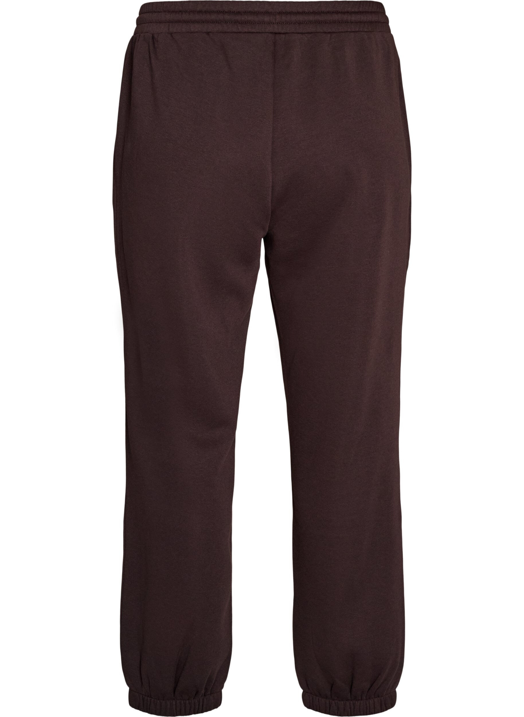 ZizzifashionHigh-waisted sweatpants with drawstring, Brown, Packshot image number 1
