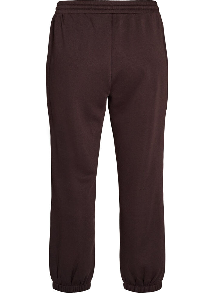 High-waisted sweatpants with drawstring, Brown, Packshot image number 1
