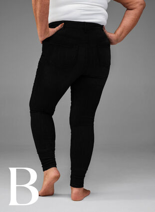 Super slim jeans with high waist, Black, Model image number 5