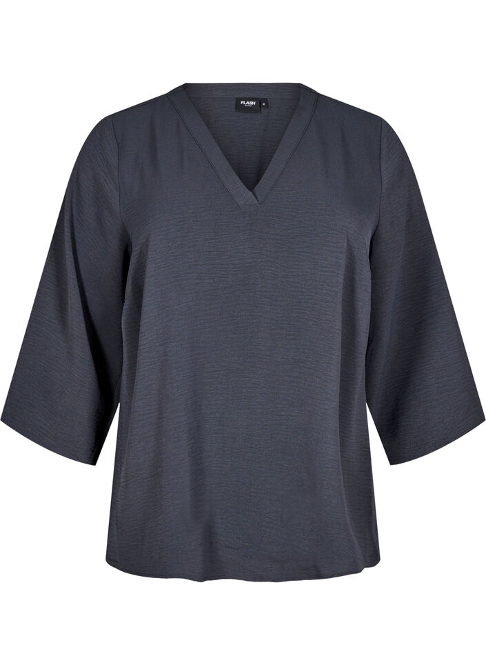 FLASH - Blouse with 3/4 sleeves, Dark Grey, Packshot image number 0