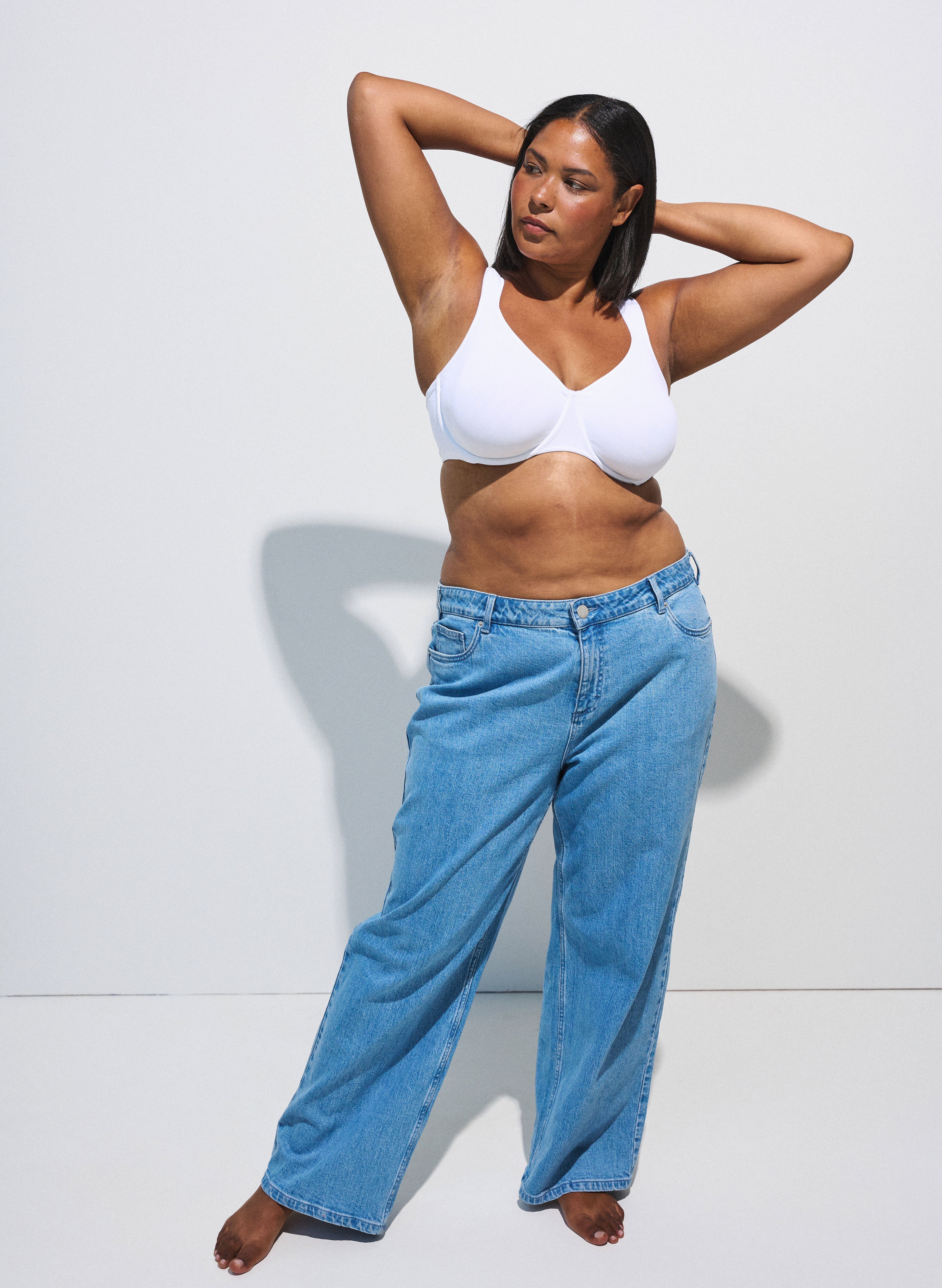 ZizzifashionWhite supportive bra, , Model