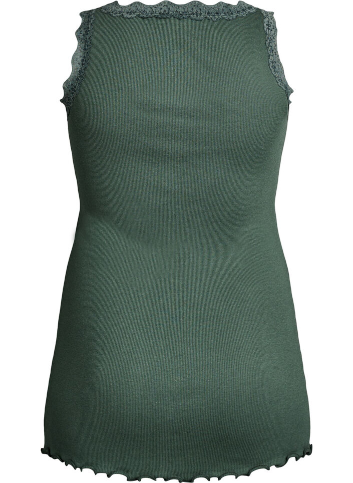 Top with lace trim, Green, Packshot image number 1