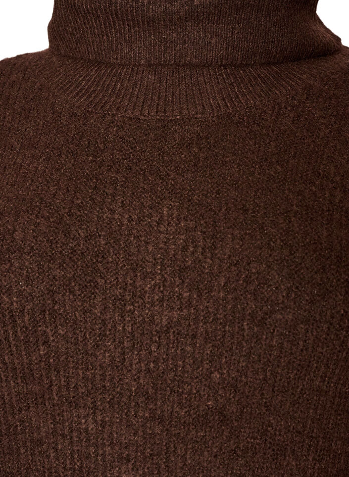 Knitted dress with turtleneck, Brown, Packshot image number 2