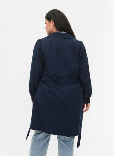 Trench coat with belt and pockets, Navy Blazer, Model image number 1
