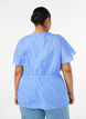 Cotton blouse with tie-string and elastic waist, Blue, Model image number 2
