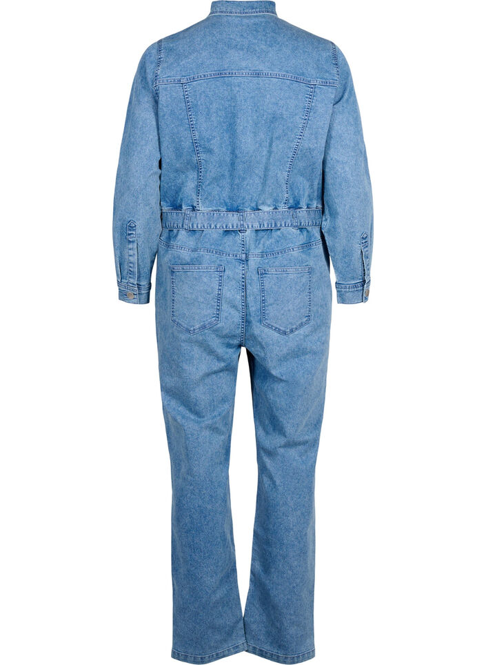 Long-sleeved denim Jumpsuit, Light Blue Denim, Packshot image number 1