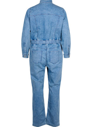 Long-sleeved denim Jumpsuit, Light Blue Denim, Packshot image number 1