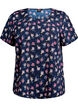 Short-sleeved blouse with texture, Blue, Packshot image number 0