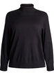 Knitted blouse with turtleneck and side buttons, Black, Packshot image number 0