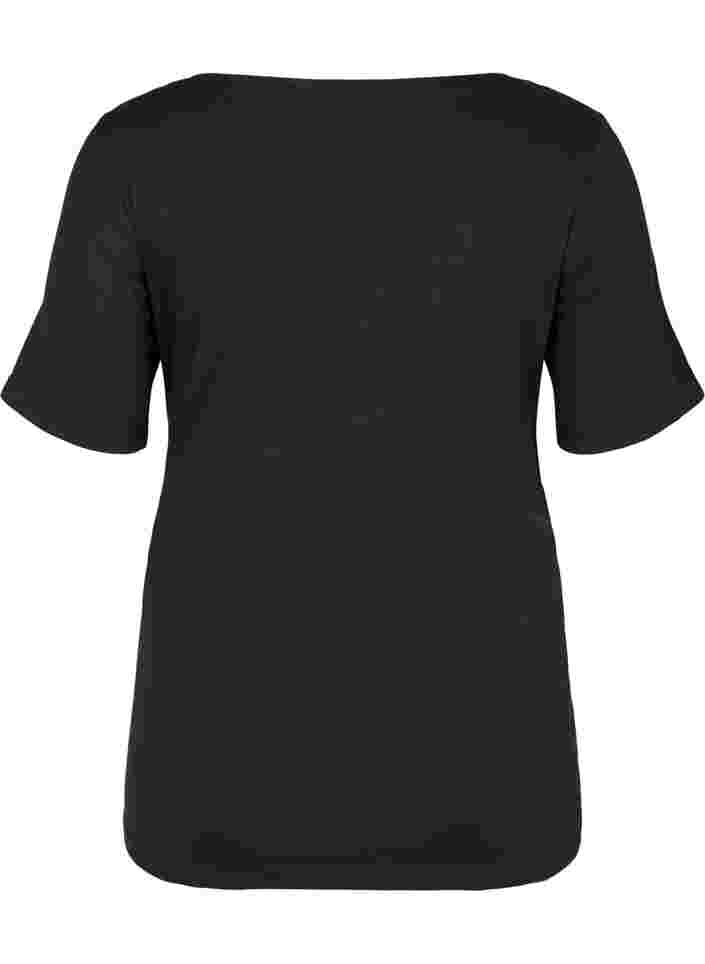 Short-sleeved maternity t-shirt in cotton, Black, Packshot image number 1
