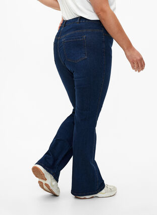 High-waisted Ellen bootcut jeans, Dark Blue, Model image number 2
