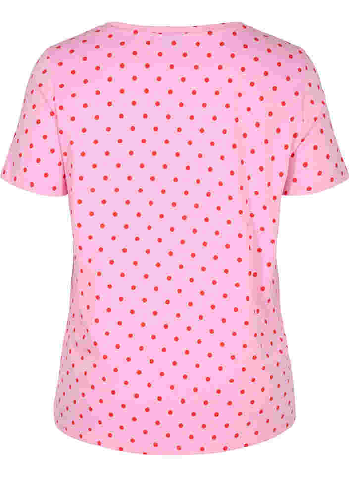 Polka dotted cotton t-shirt, Prism Pink W. Dot, Packshot image number 1