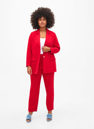 Suit pants with pockets, Tango Red, Model image number 0