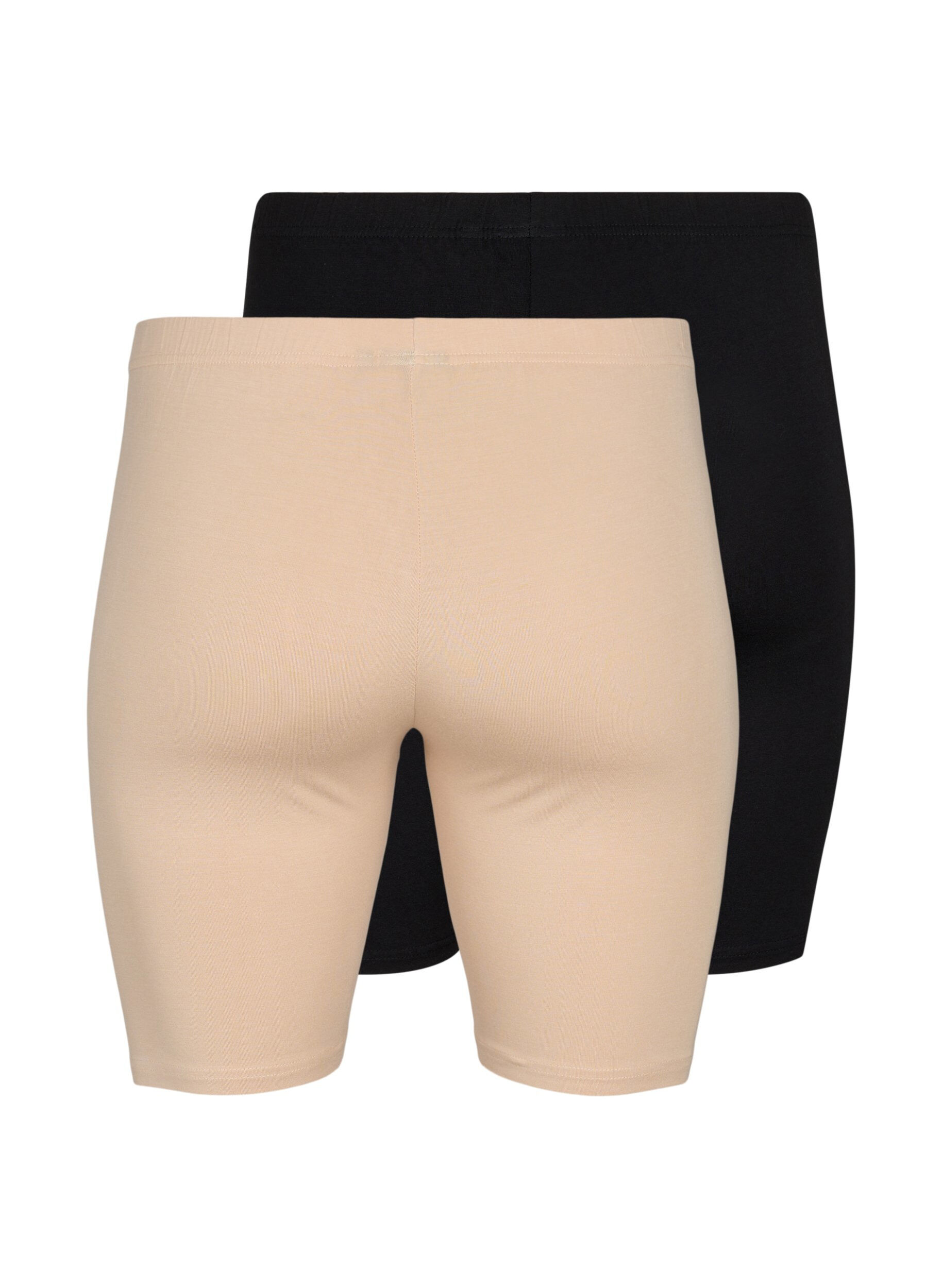 Zizzifashion 2-pack viscose cycling shorts, Beige, Packshot image number 1