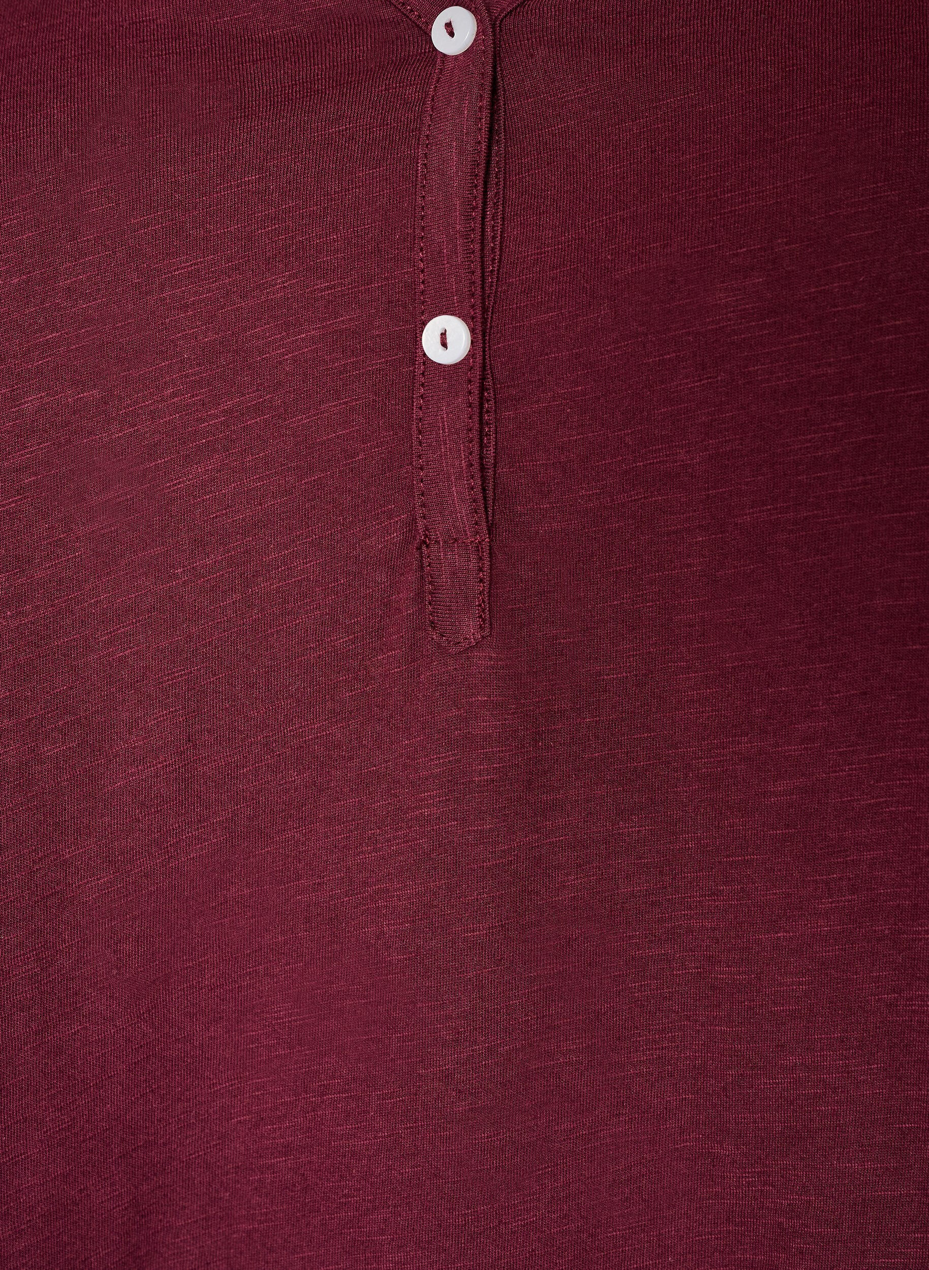 ZizzifashionT-shirt with button detail, Dark Bordeaux, Packshot image number 2