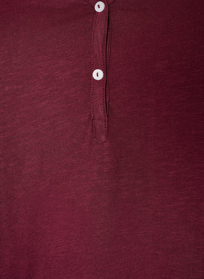 T-shirt with button detail, Dark Bordeaux, Packshot image number 2