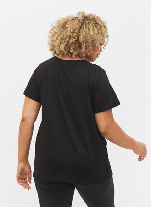 Training T-shirt with print, Black gold foil logo, Model image number 1