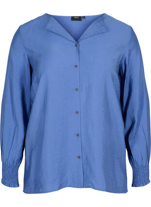 Viscose shirt with smock sleeves, Coastal Fjord, Packshot image number 0