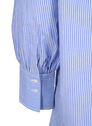 Loose-fitting striped cotton shirt, Baja Blue Stripe, Packshot image number 4
