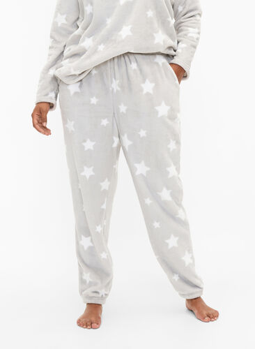 Soft pants with star print, Grey Star, Model image number 2