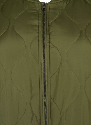 Long quilted jacket with pockets and zipper, Winter Moss, Packshot image number 2