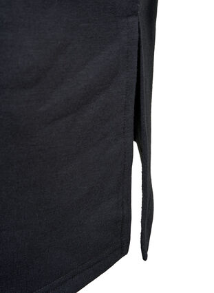 Sweatshirt dress with hood and slit, Black, Packshot image number 2