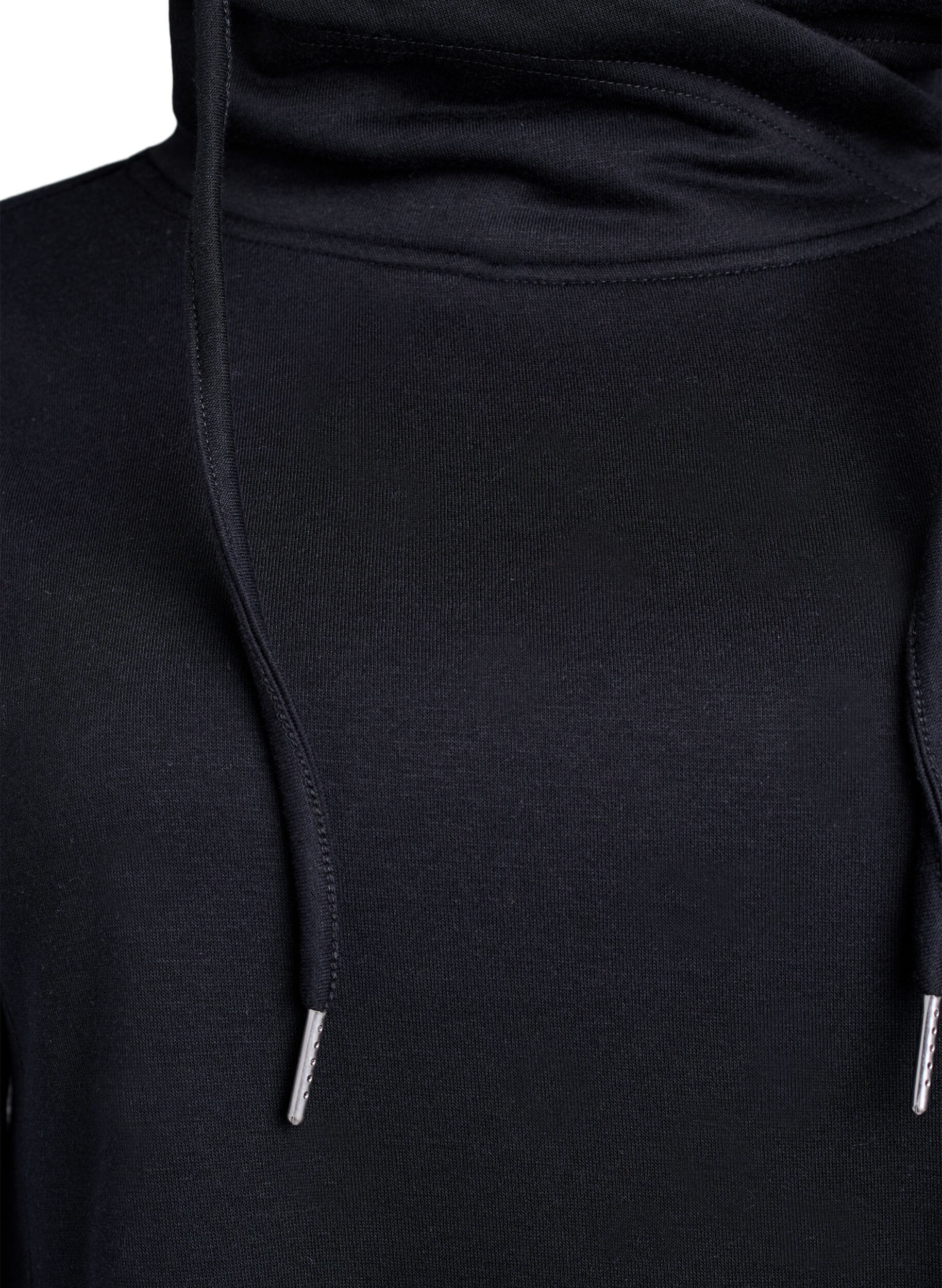 ZizzifashionShort sweatshirt dress with high collar and pockets, Black, Packshot image number 2