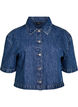 Short-sleeved denim jacket with button fastening, Blue, Packshot image number 0