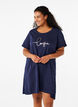 Short-sleeved nightgown in organic cotton, Blue, Model image number 0