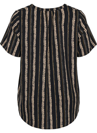 Printed blouse with short sleeves, Graphic Stripe, Packshot image number 1